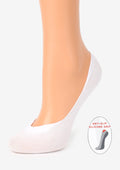 Bawełniane stopki damskie z silikonem Cotton Anti-Slip White Marilyn, białe