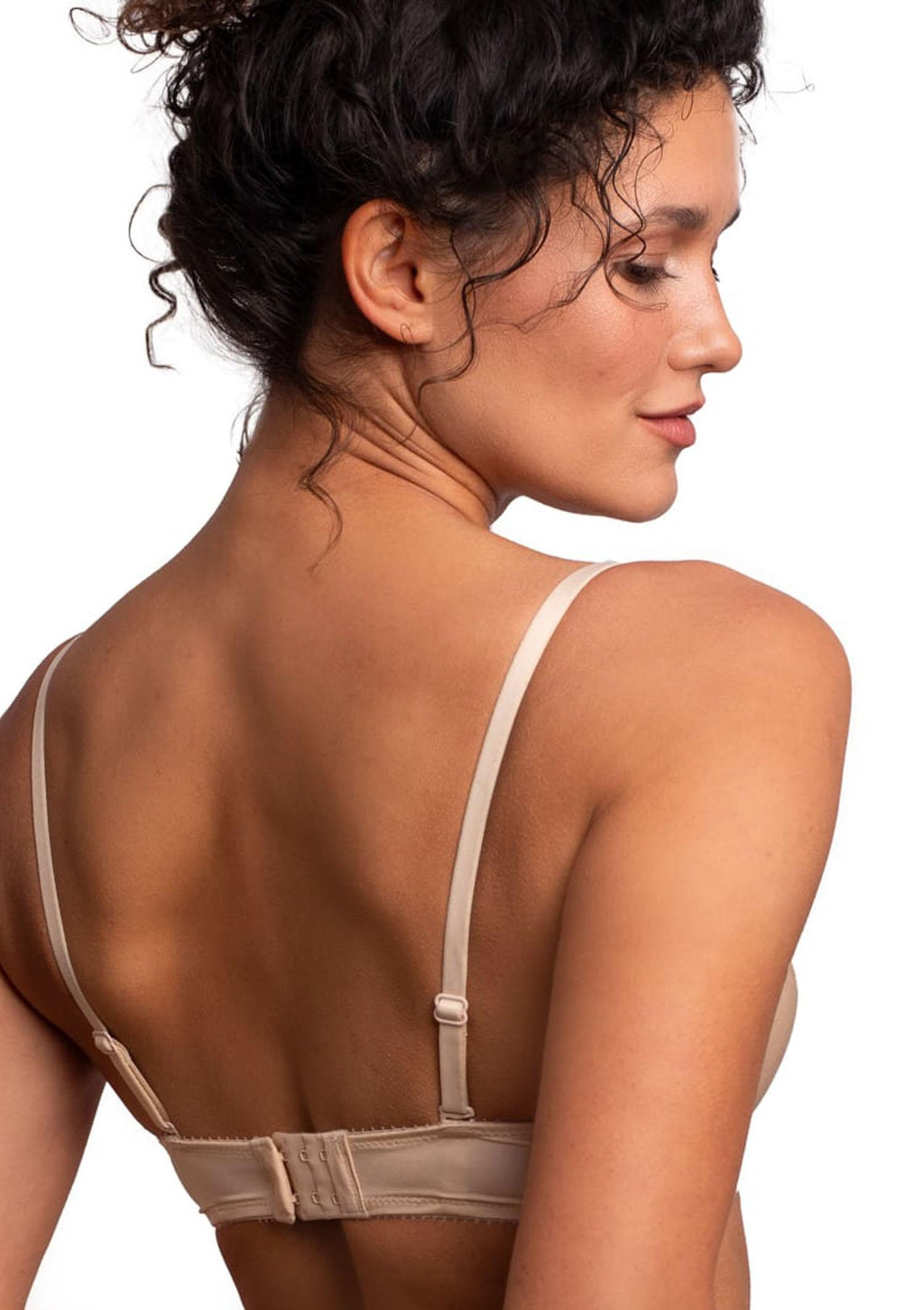 Biustonosz gładki push-up z żelową wkładką DB-9214 Agio, beżowy