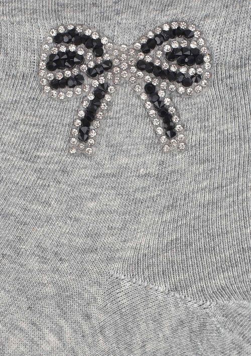 Bawełniane skarpetki damskie Marilyn Cotton Royal Bow z błyszczącą kokardą
