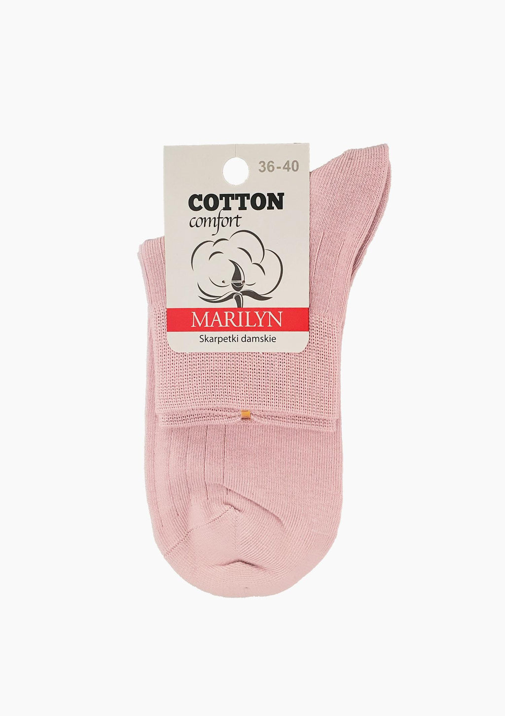 Skarpetki damskie bawełniane Marilyn Cotton Classic, niski krój, pudrowy róż