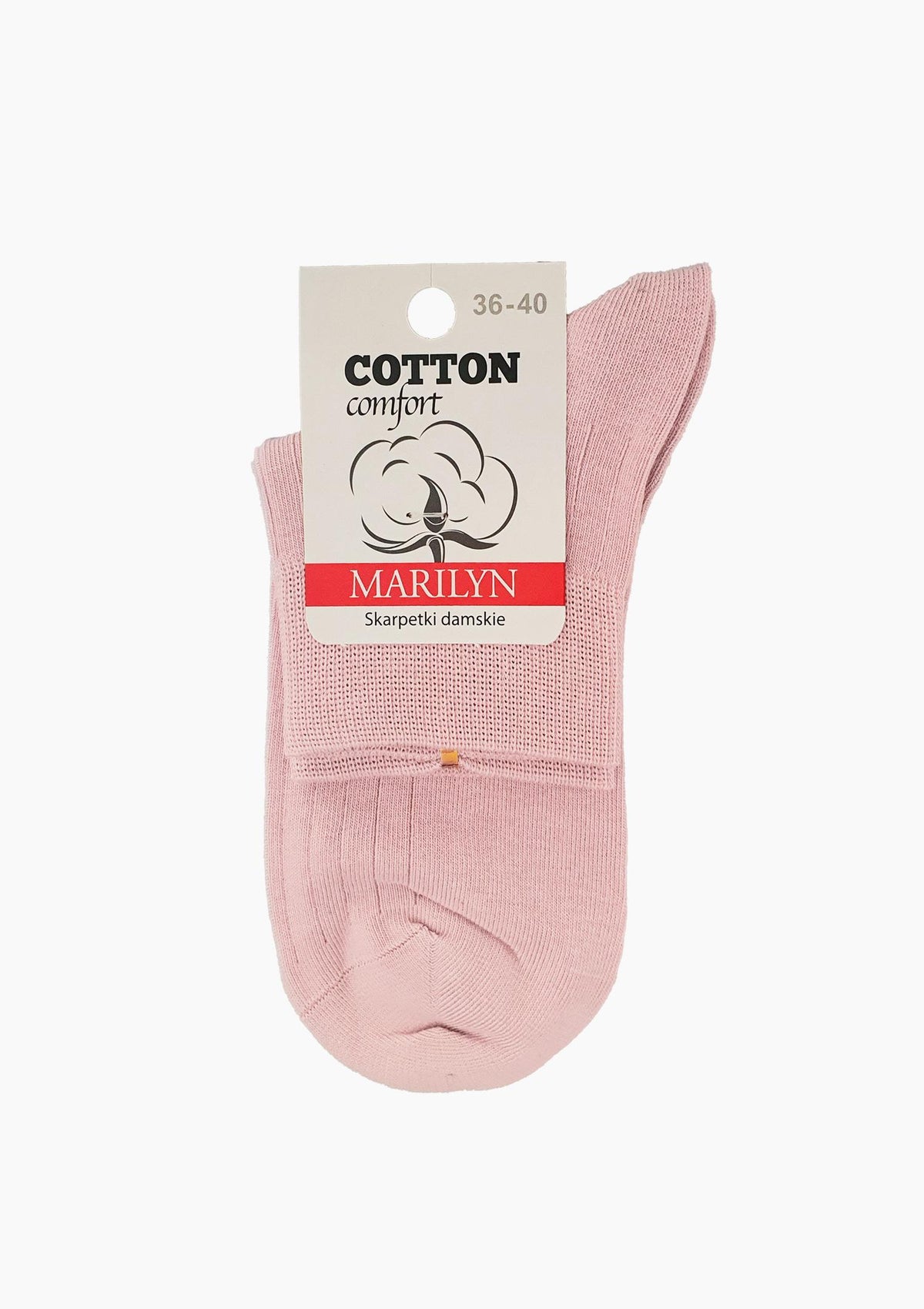 Skarpetki damskie bawełniane Marilyn Cotton Classic, niski krój, pudrowy róż