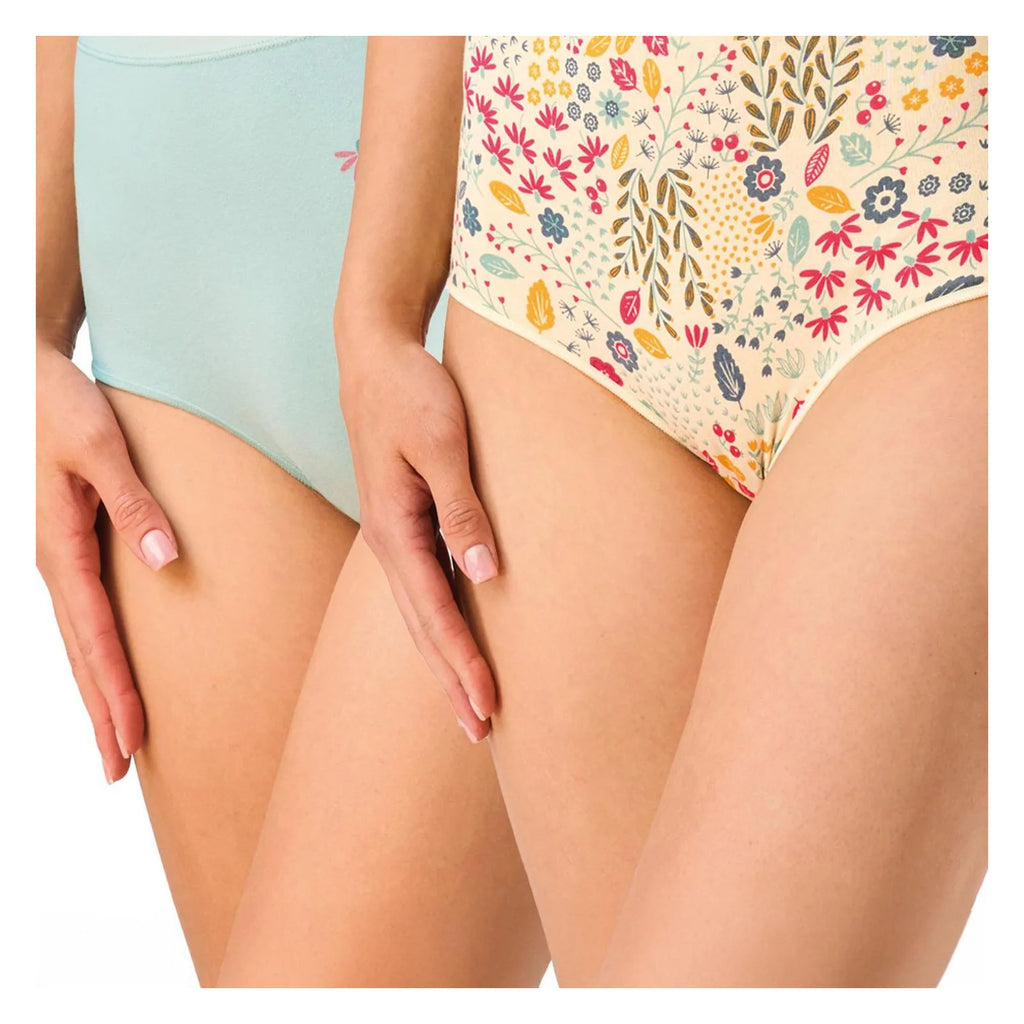 Figi maxi bikini Key LPF 570 w kwiecistą łączkę, 2 pary