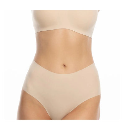 Julimex Infinity boyshorts maxi beżowe, wysokie figi bezszwowe