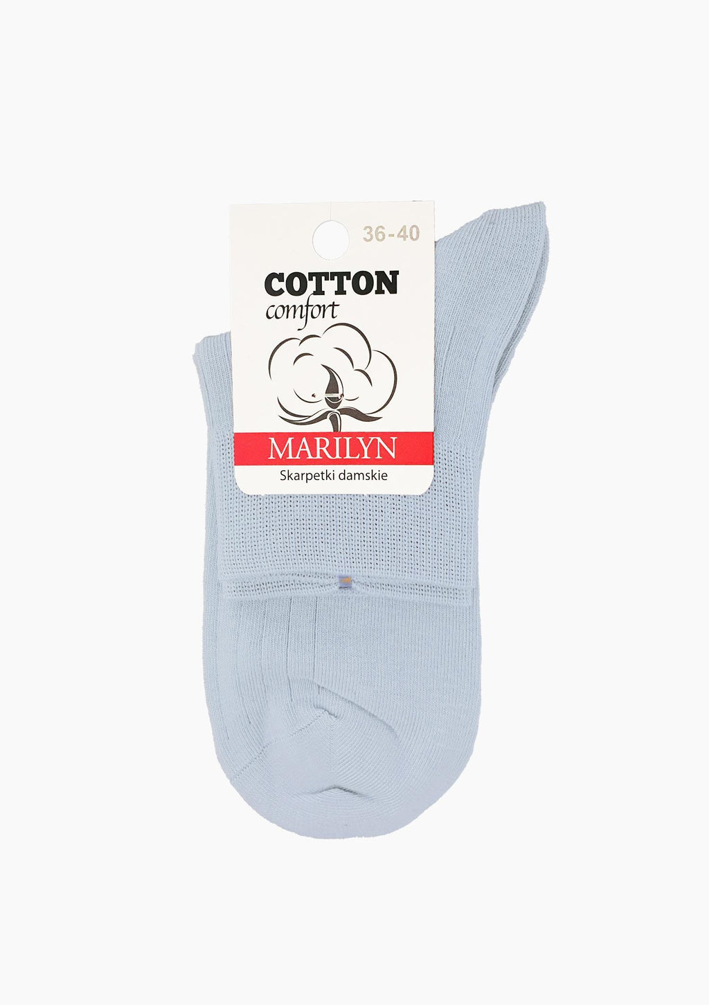 Skarpetki damskie bawełniane Marilyn Cotton Classic, niski krój, błękitne