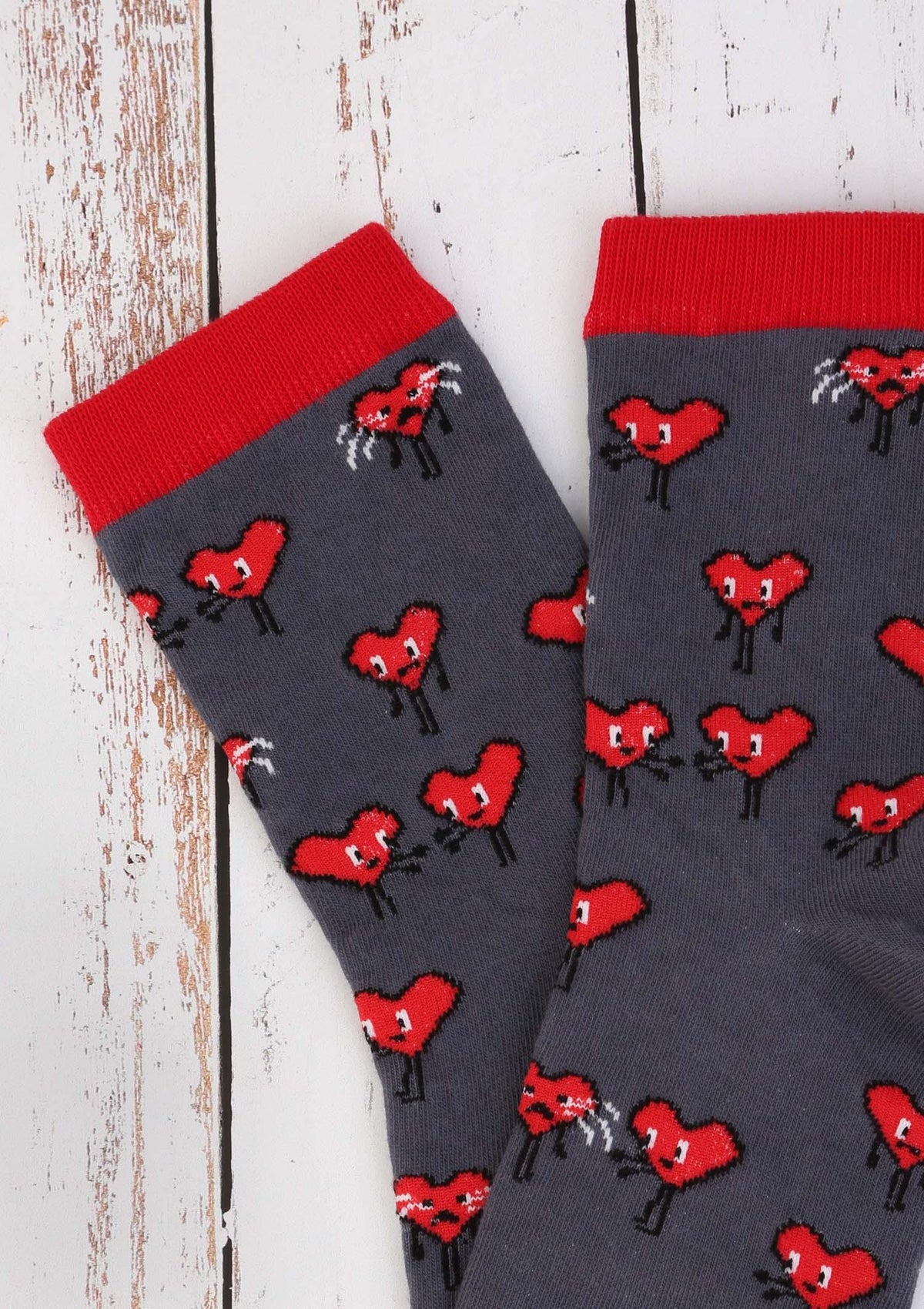 Skarpetki damskie bawełniane w roztańczone serduszka Marilyn Valentine Hearts