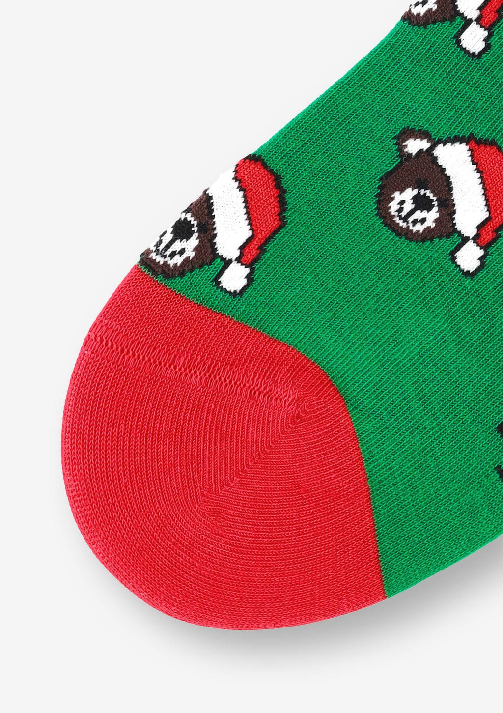 Skarpetki damskie bawełniane Marilyn Santa Pooh ze świątecznymi misiami, zielone