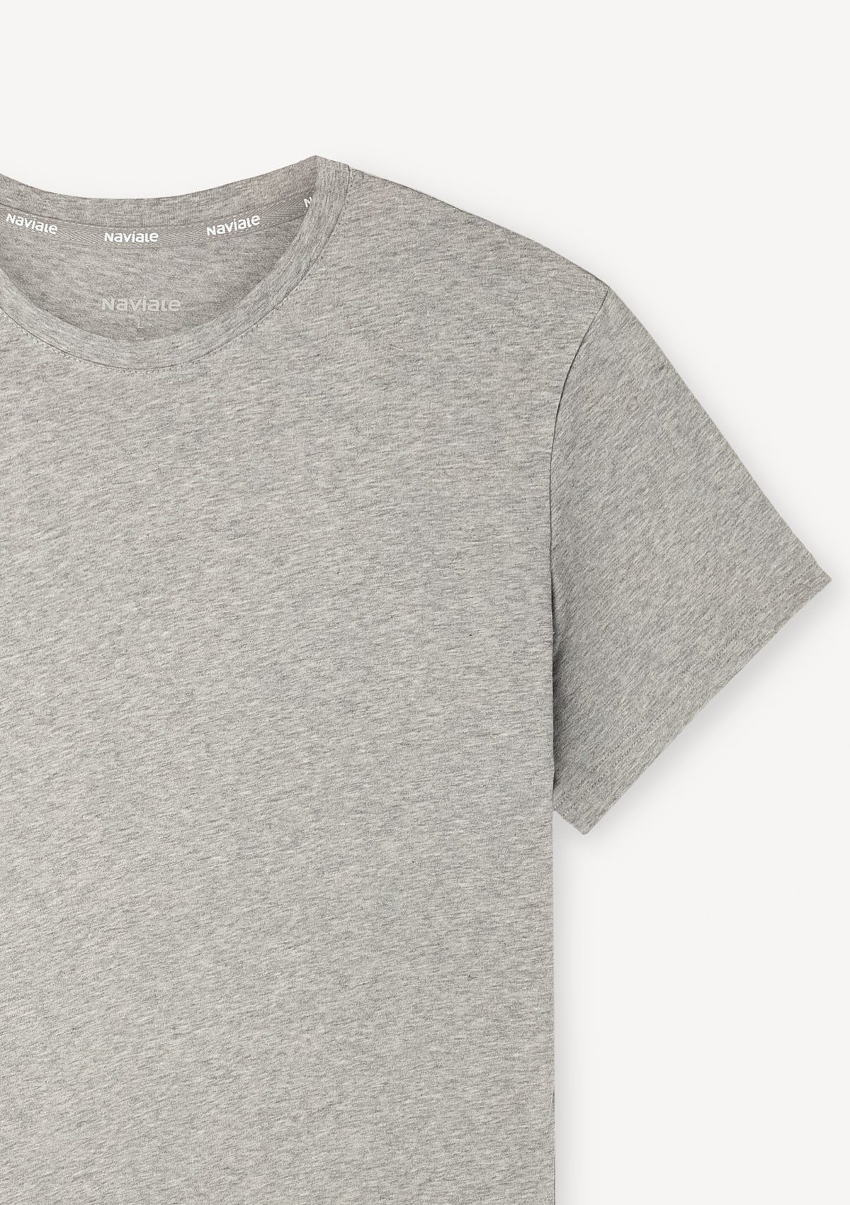 T-shirt męski luźny z bawełny czesanej MH320-06 Naviale szary