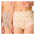 Wysokie figi Key LPF 599 w ogrodowe róże, maxi bikini 2 szt.