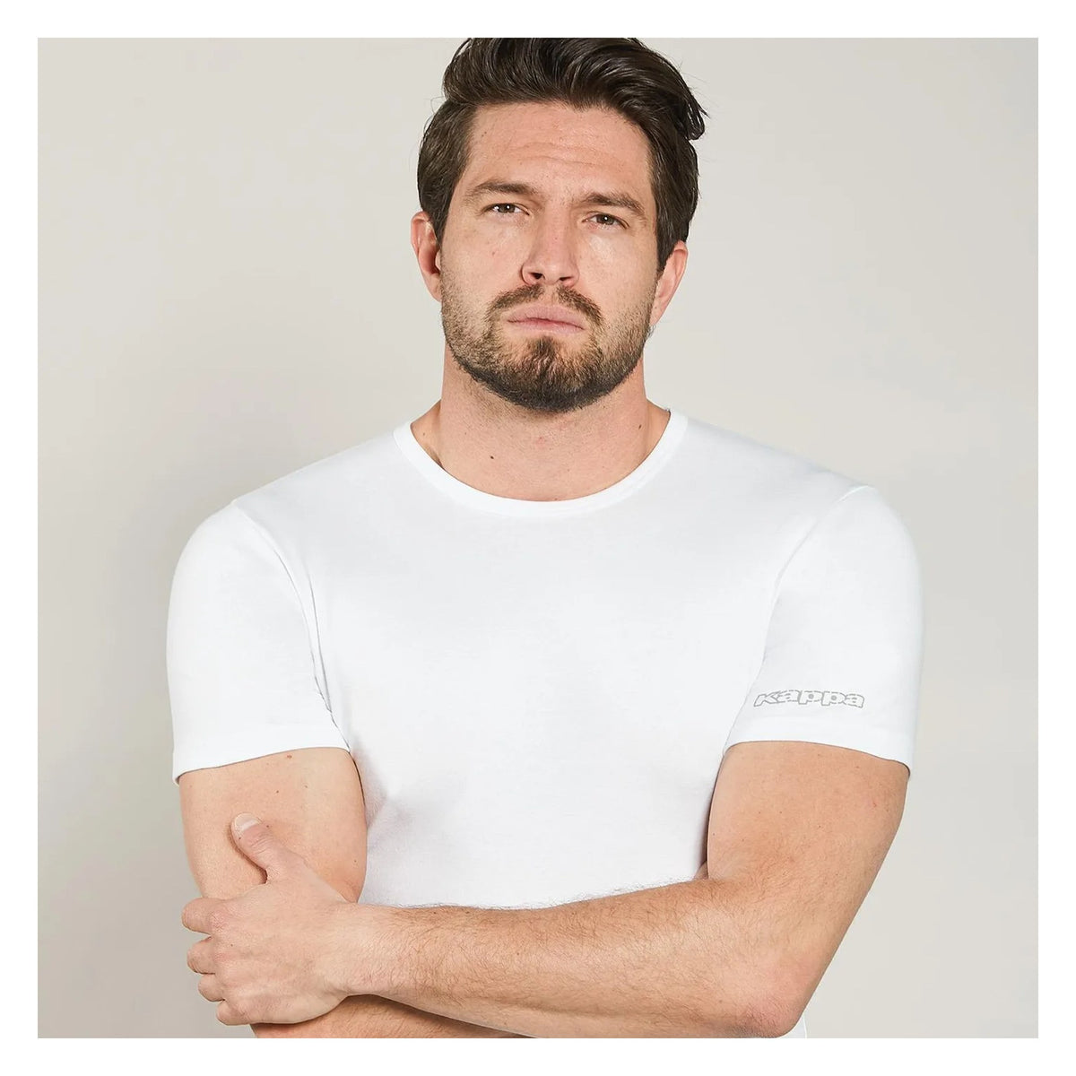 T-shirt męski Kappa K1306 klasyczny, grubsza bawełna biały