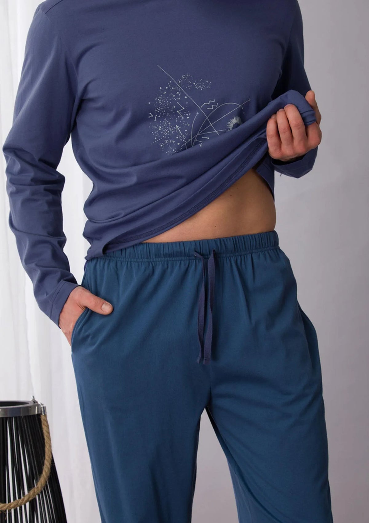 Piżama męska MNS 744 – bawełniana z grafiką