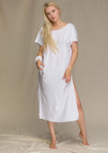 Sukienka damska Homewear LHD 131 – bawełniana z wiązaniem