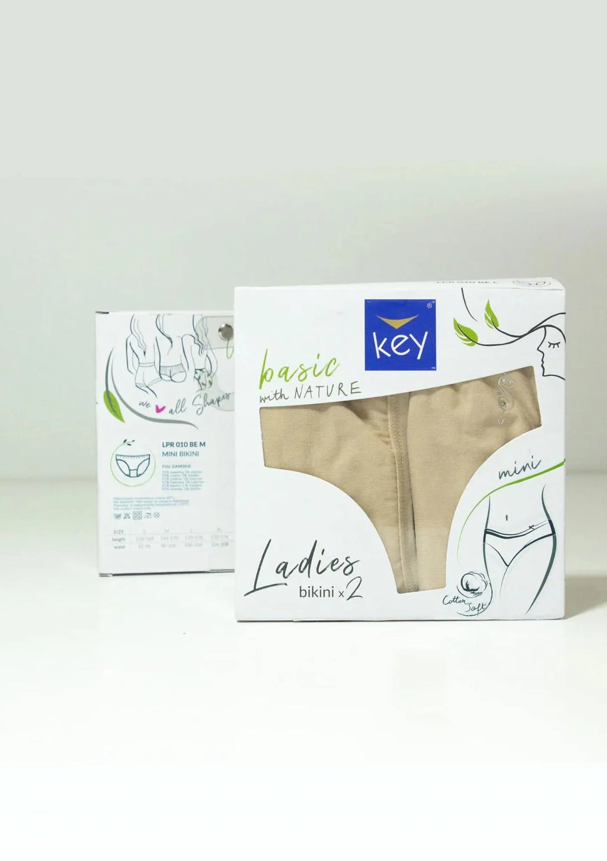 Key LPR 010 figi bikini z niskim stanem beżowe, 2 pak