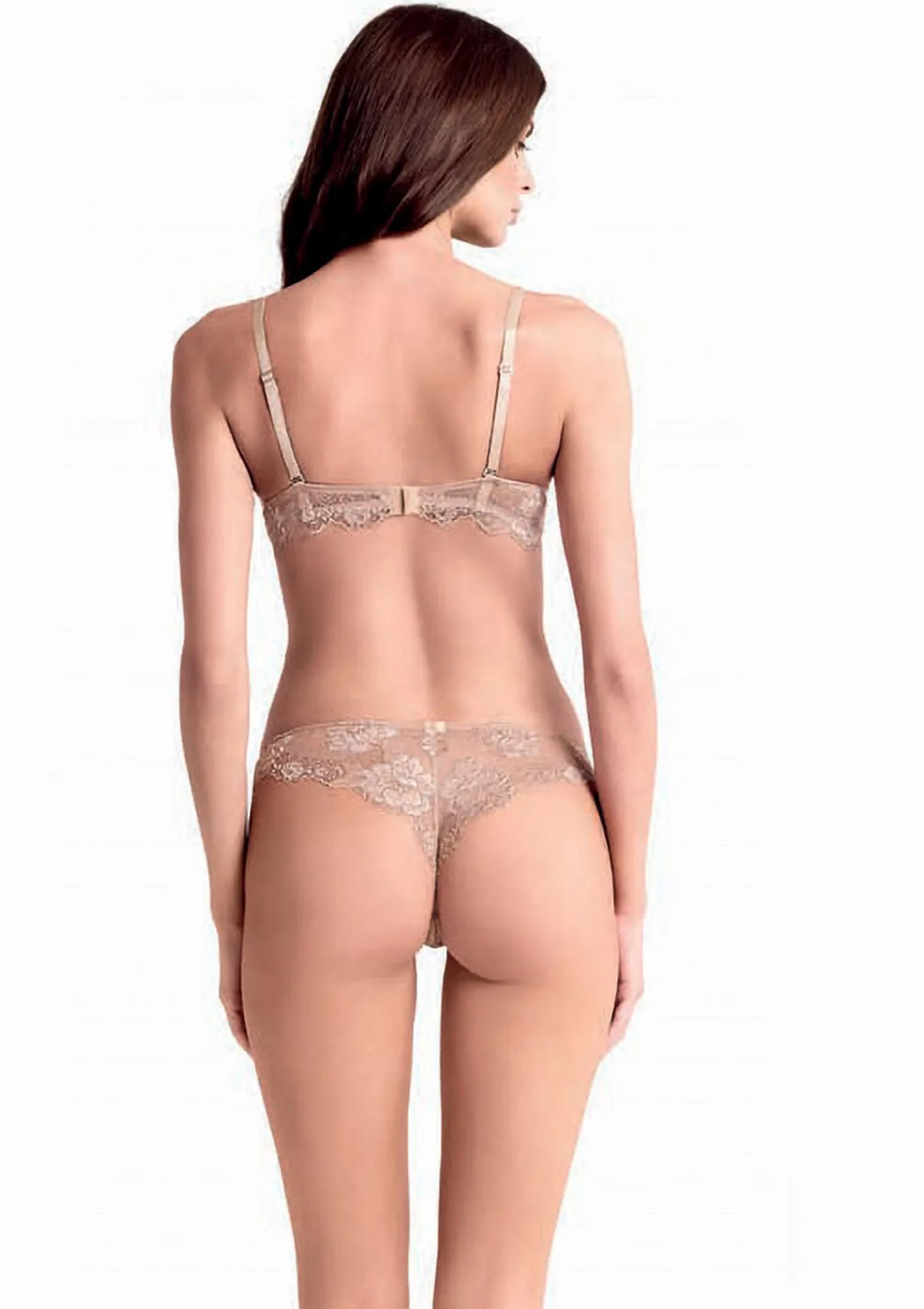 Koronkowa balkonetka Lormar Deluxe 105L pudrowy, pudrowy