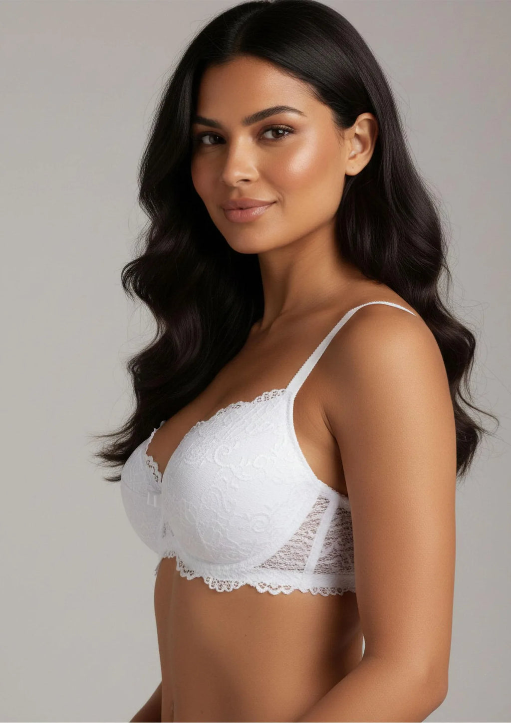 Balkonetka push-up Kleo Karina 322.01 biała z koronką