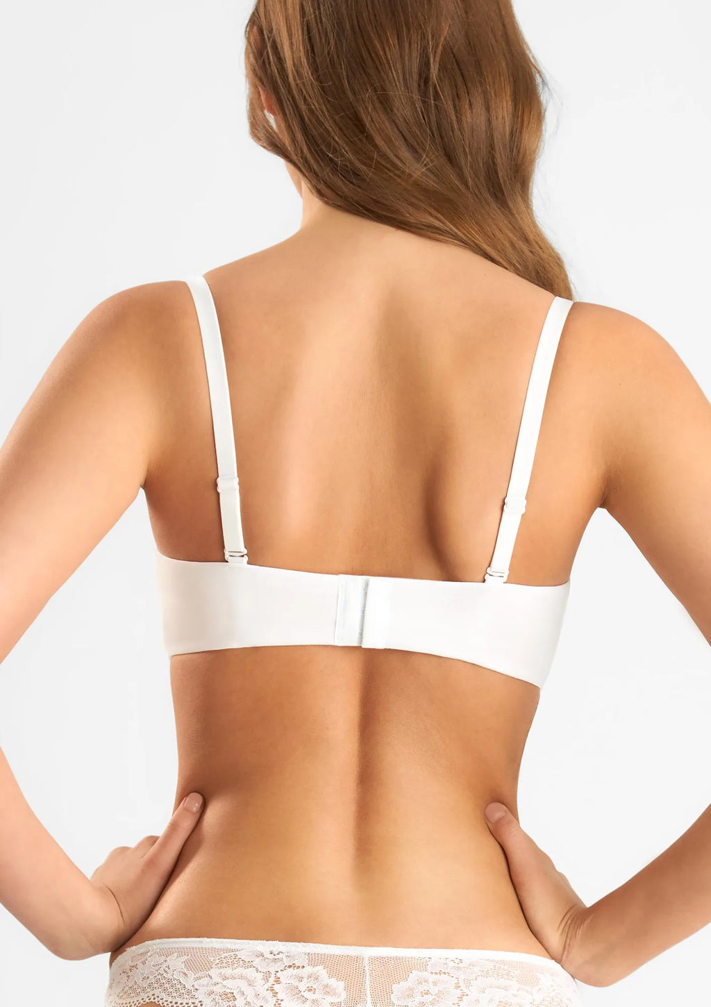 Sielei Plus 2550 bardotka białymi bandeau z gładkimi miseczkami