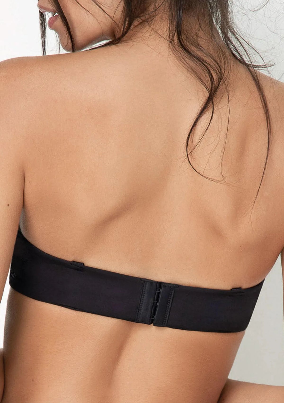 Sielei Plus 2550 bardotka czarnymi bandeau z gładkimi miseczkami