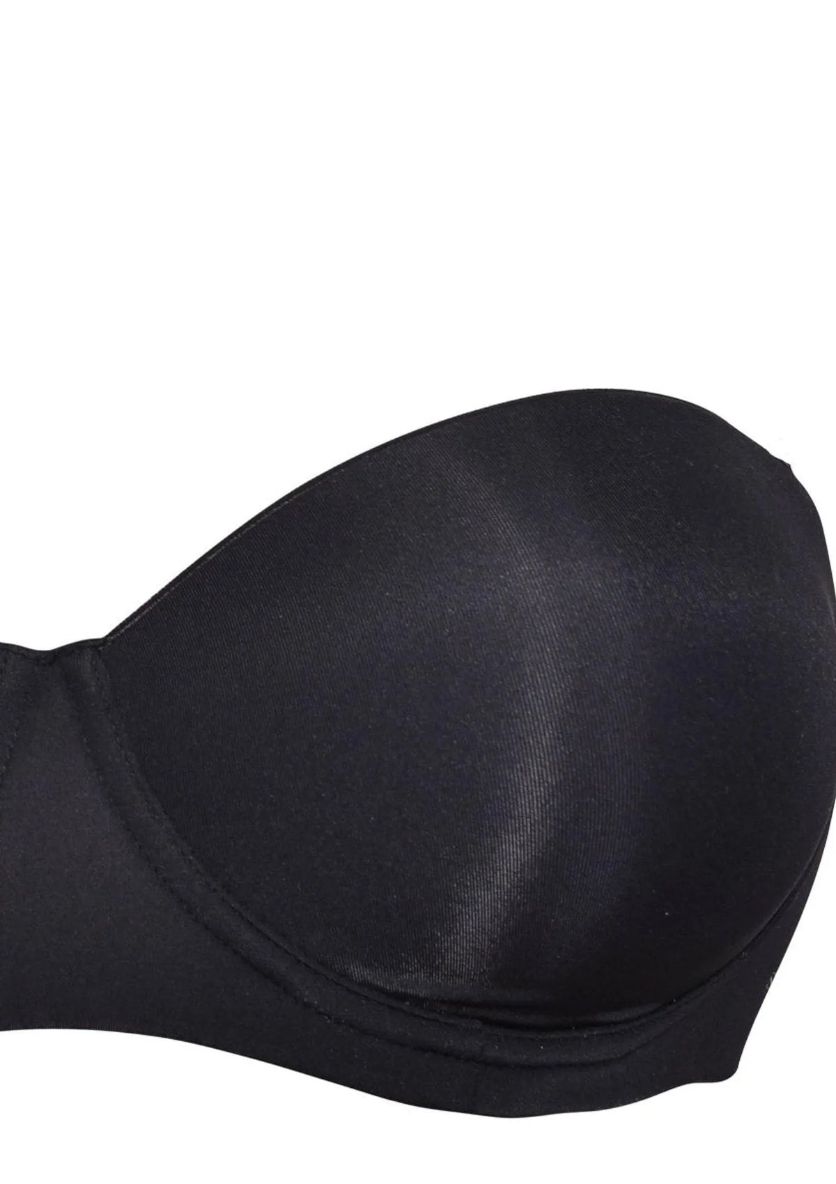 Sielei Plus 2550 bardotka czarnymi bandeau z gładkimi miseczkami