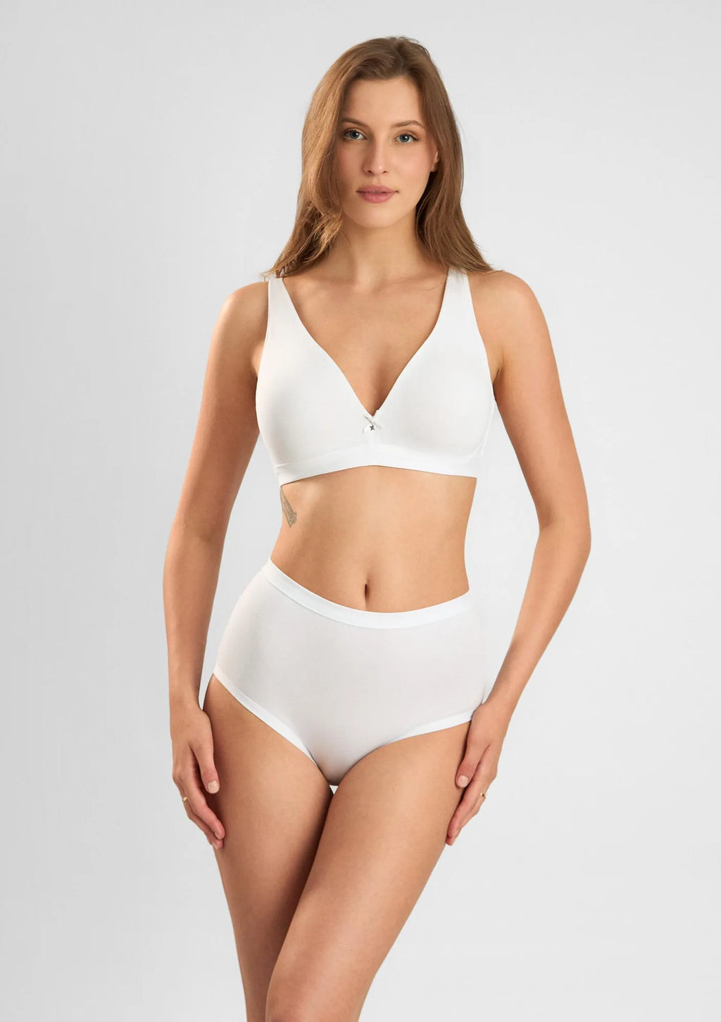 Sielei Cotton 1454 biustonosz biały sportowy z bawełny