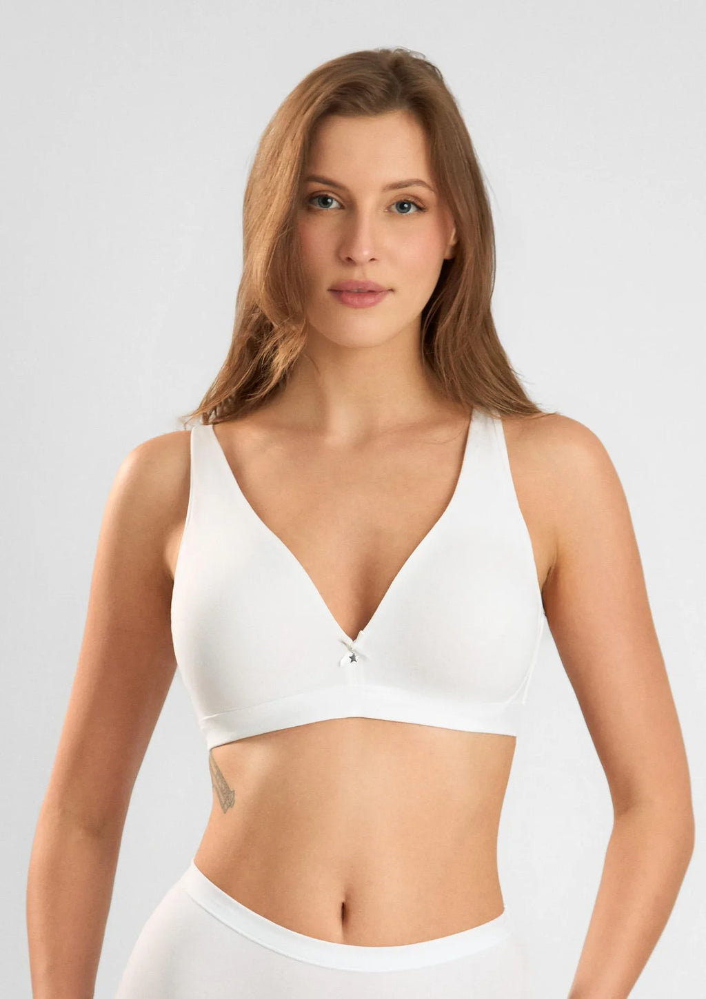 Sielei Cotton 1454 biustonosz biały sportowy z bawełny