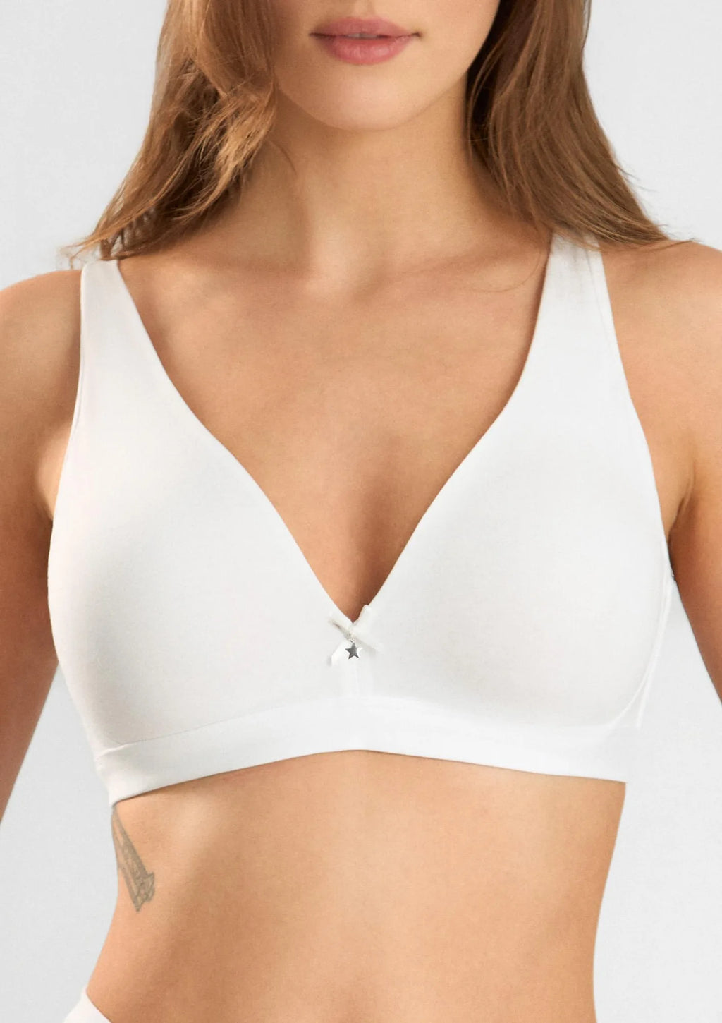 Sielei Cotton 1454 biustonosz biały sportowy z bawełny