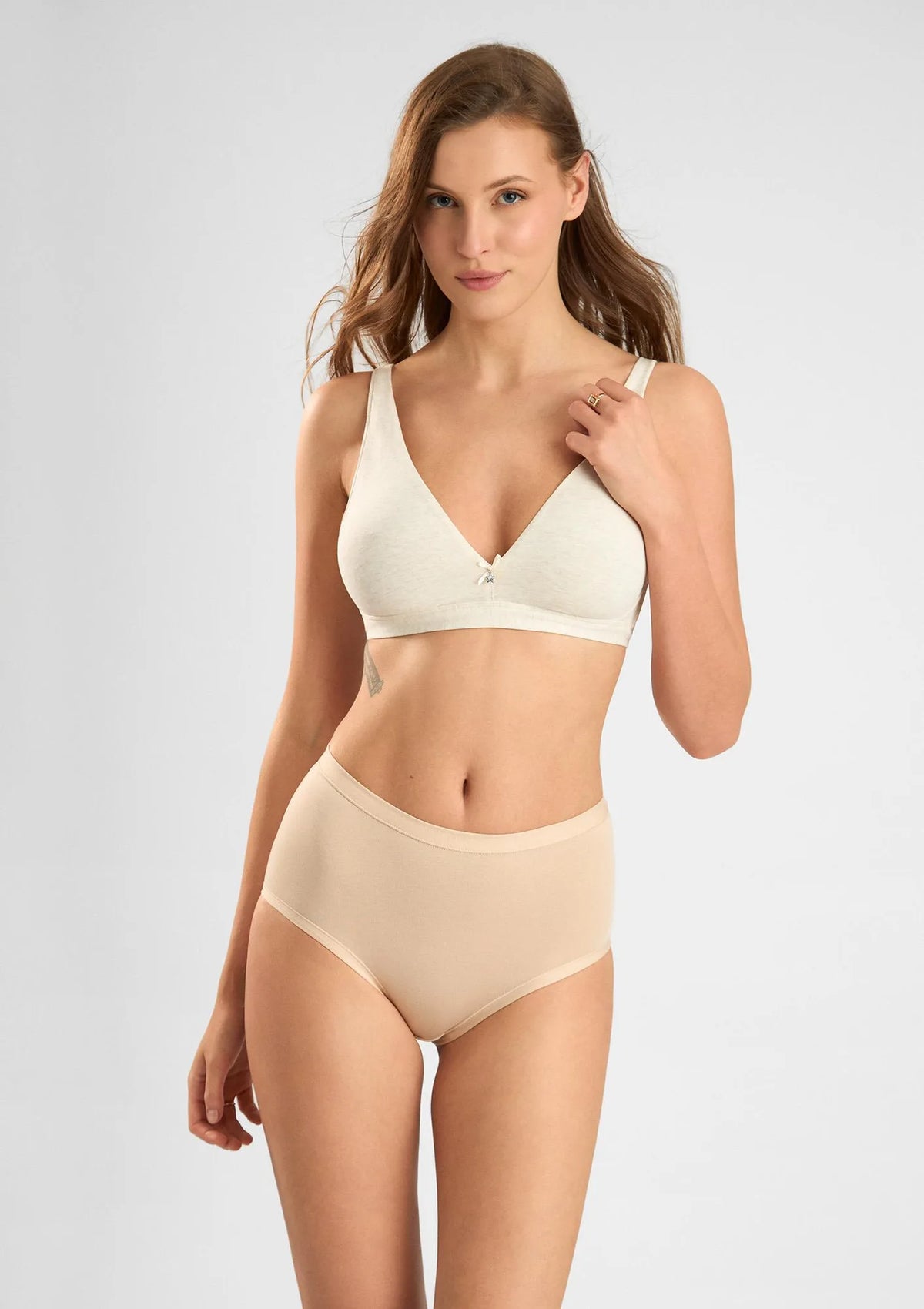 Sielei Cotton 1454 biustonosz ecru sportowy z bawełny