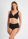 Sielei Cotton 1454 biustonosz czarny sportowy z bawełny