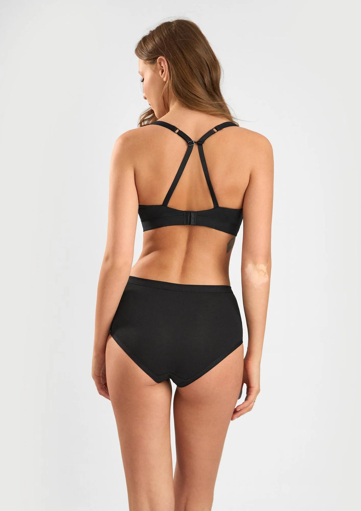 Sielei Cotton 1454 biustonosz czarny sportowy z bawełny