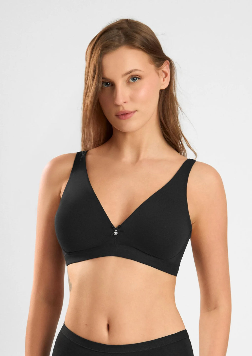 Sielei Cotton 1454 biustonosz czarny sportowy z bawełny