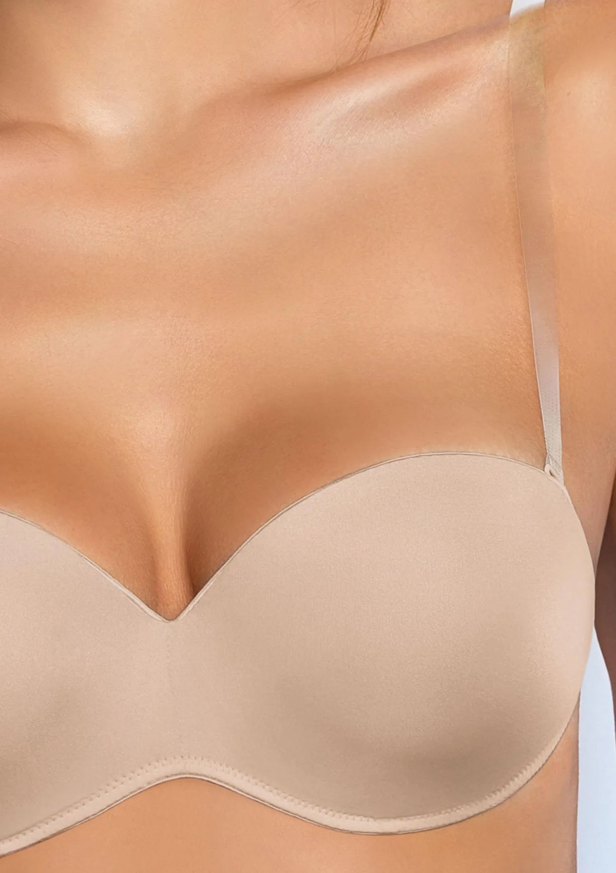 Sielei 1570 Fantastic biustonosz bandeau ecru, gładkie miseczki