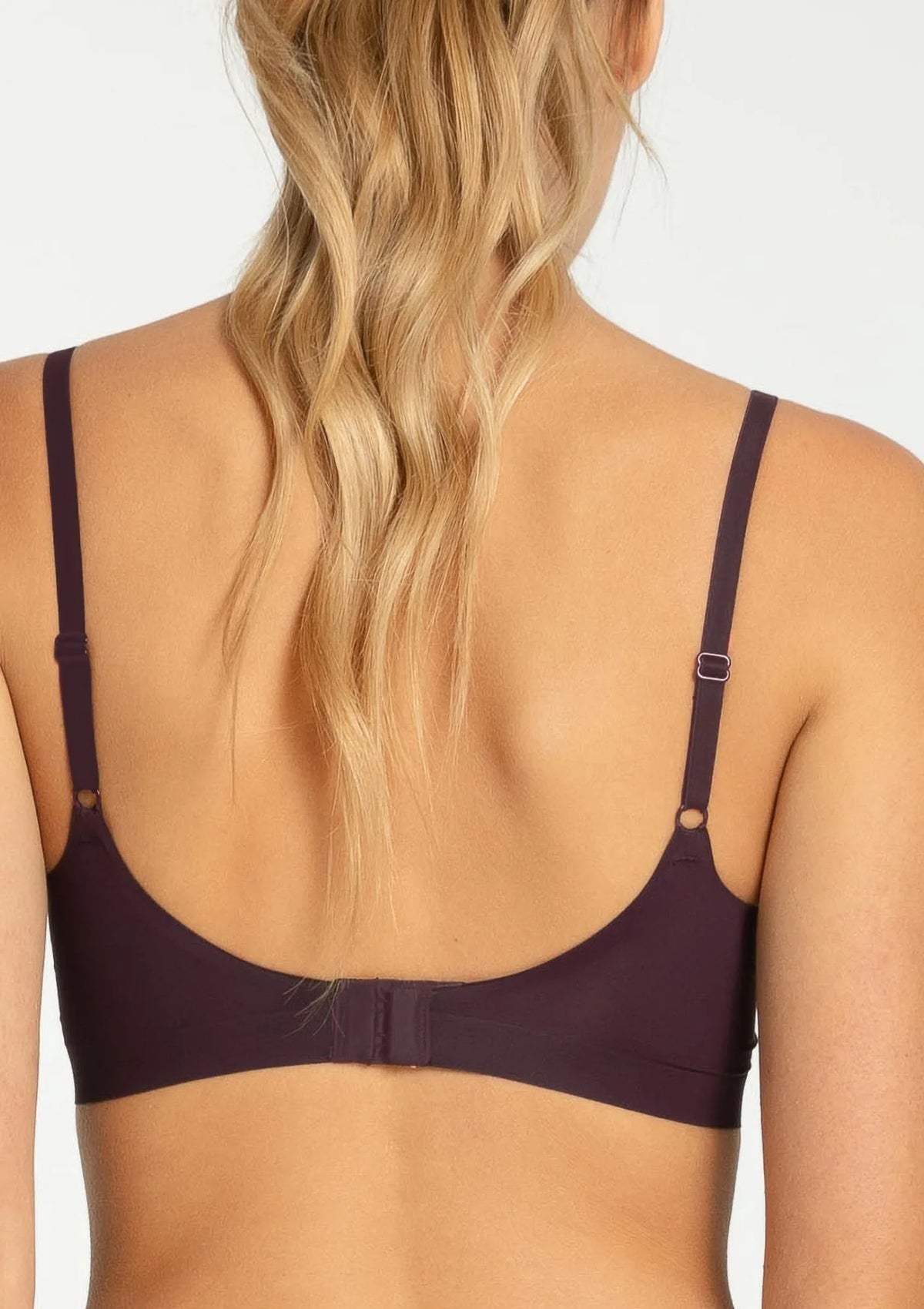 Julimex T-Shirt Bra Dark Plum, fiszbiny i wyjmowane wkładki