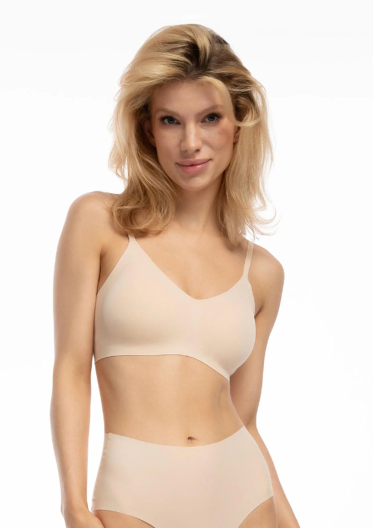 Julimex Infinity Soft Bra bezszwowy biustonosz beżowy bez fiszbin