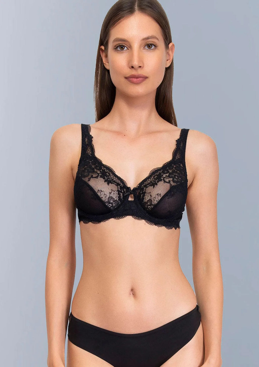 Sielei Wonder Lace 2442 miękki biustonosz koronkowy czarnej