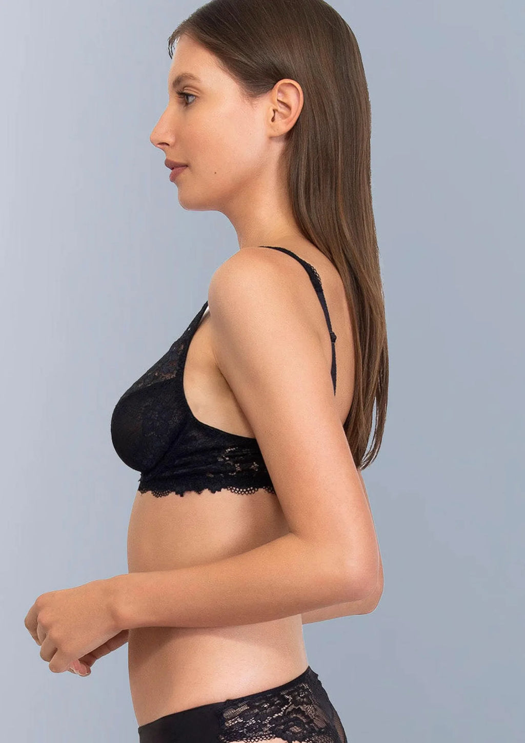 Sielei Wonder Lace 2442 miękki biustonosz koronkowy czarnej