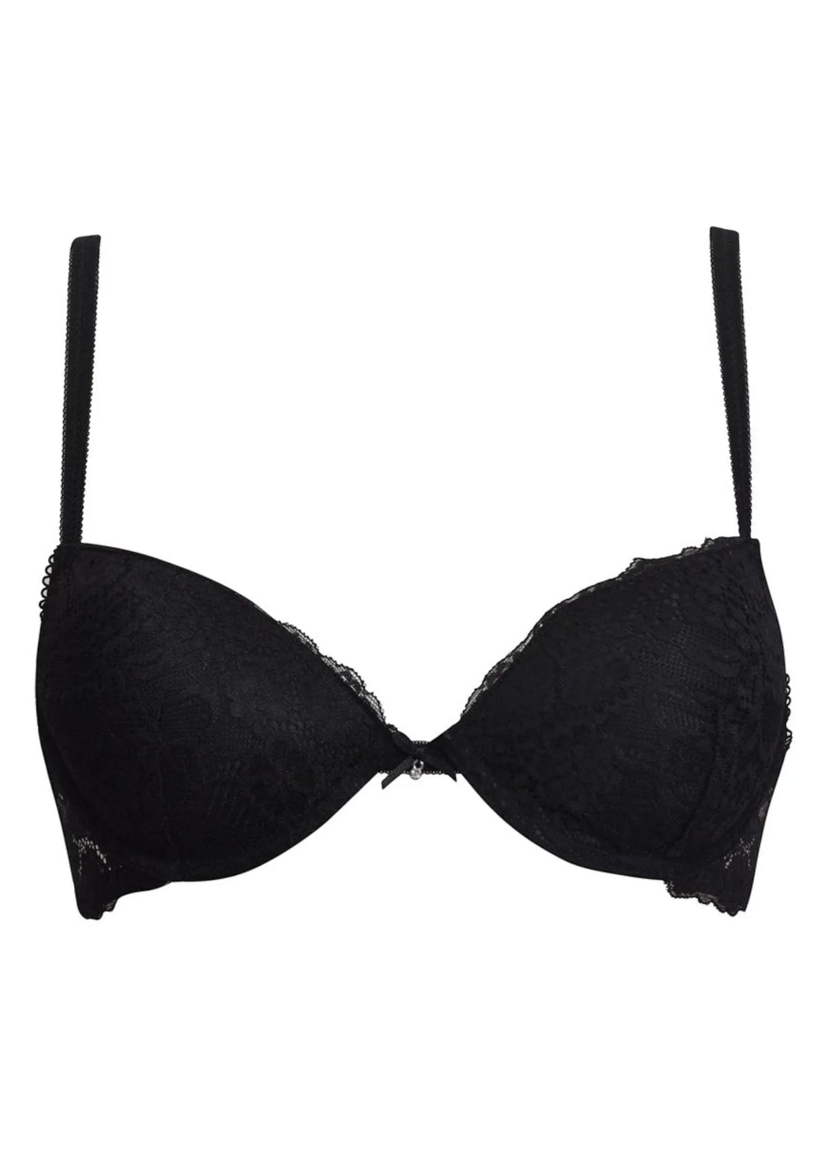 Biustonosz czarnej Sielei Allure 2674 push-up z białej koronki