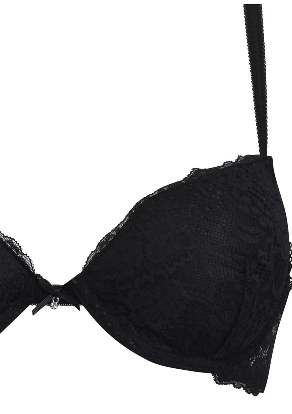 Biustonosz czarnej Sielei Allure 2674 push-up z białej koronki