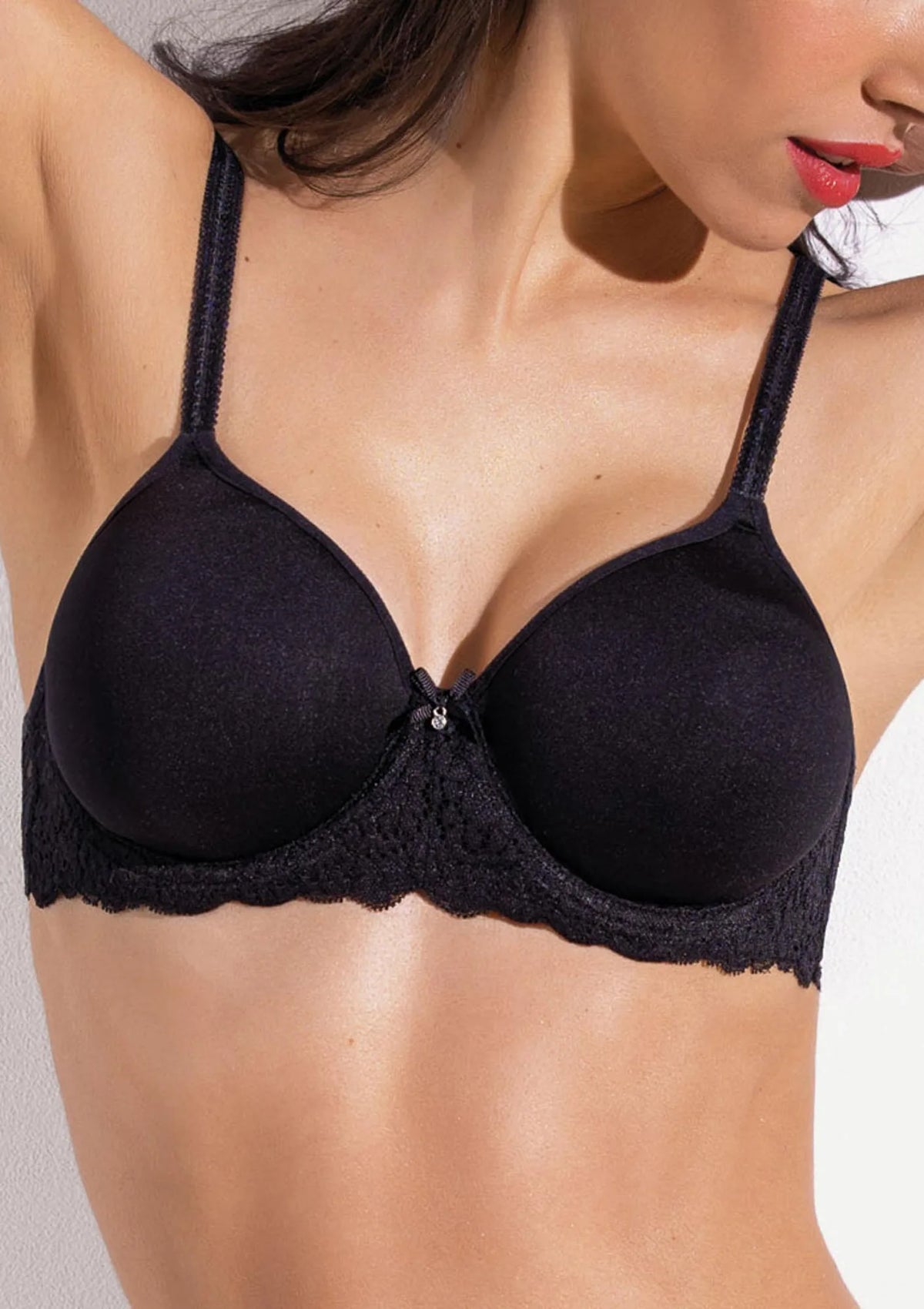 Sielei Allure 2686 biustonosz czarny spacer z koronką