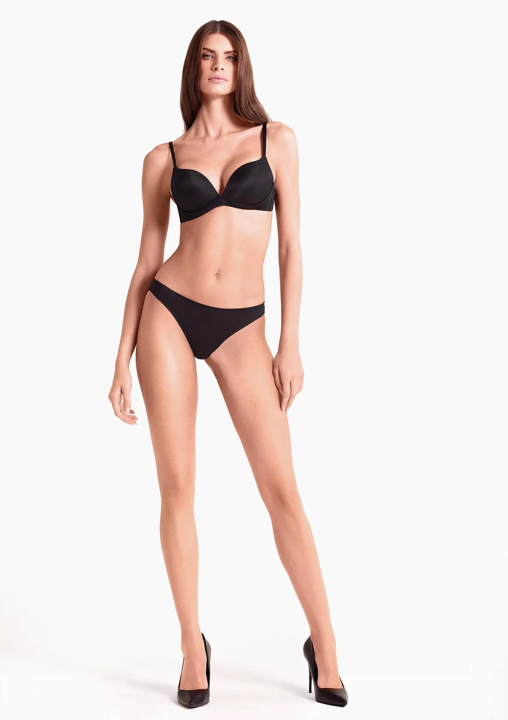 Biustonosz super push-up Lormar Desiderio 083L czarny bez fiszbin