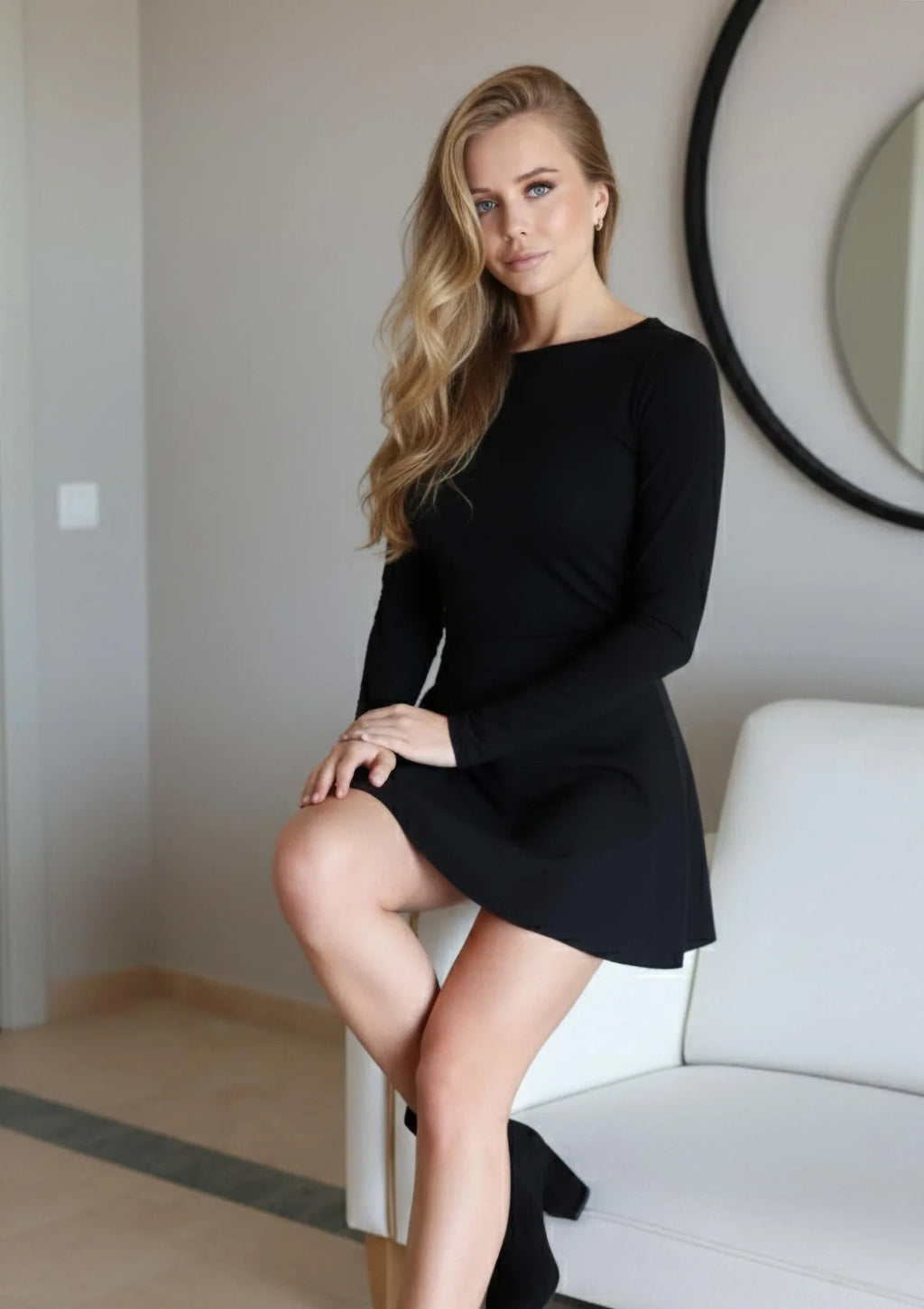 Kleo Sense 3688 bluzka damska czarna, modal z kaszmirem, łódka