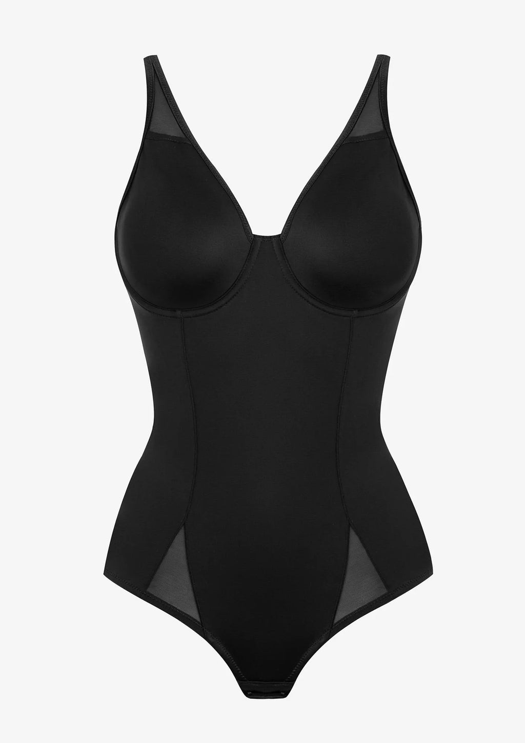 Body czarne modelujące Infiore New Sara Microshape z fiszbinami