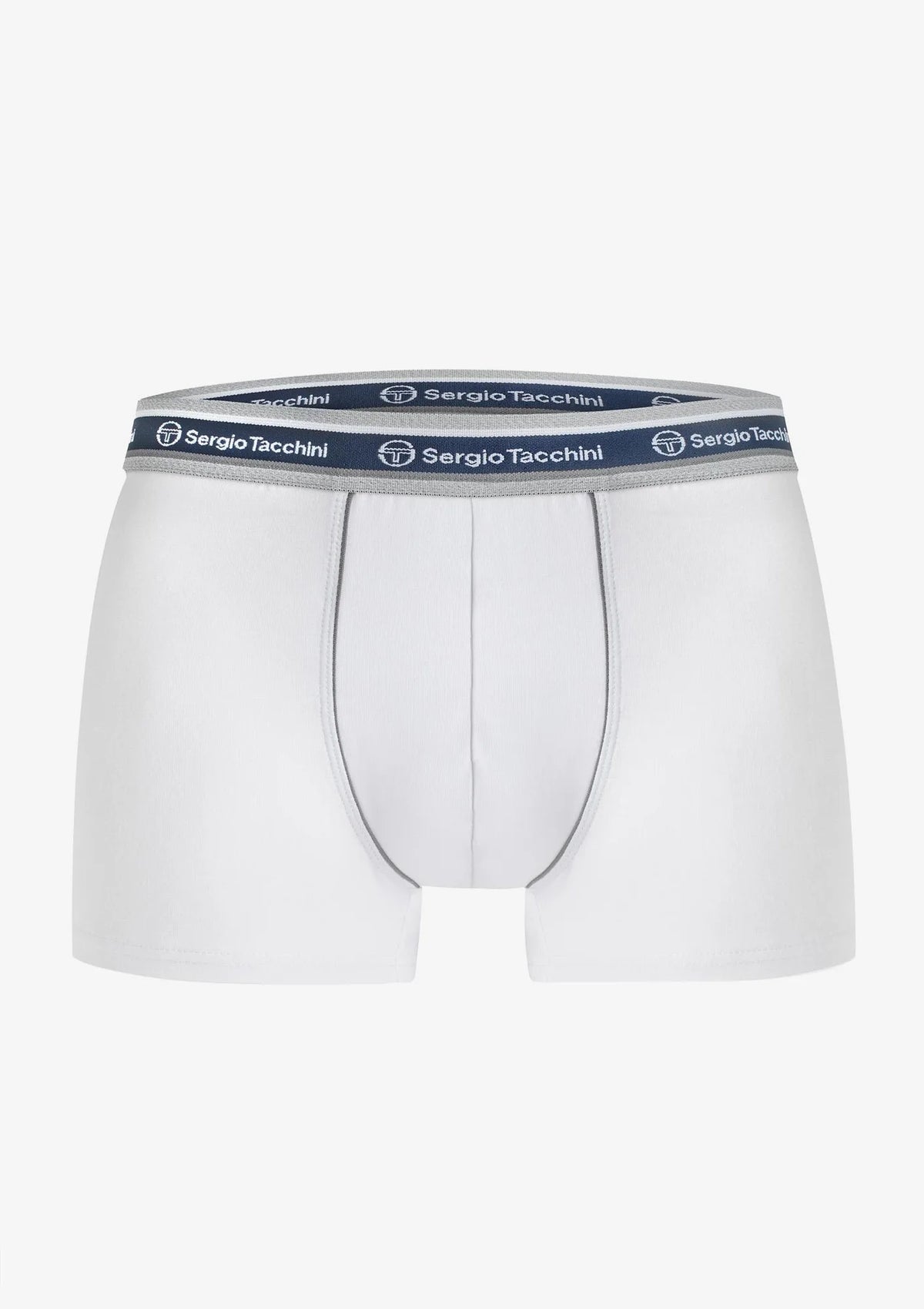Bokserki Sergio Tacchini 9000 białe, ciemnoszara lamówka białe