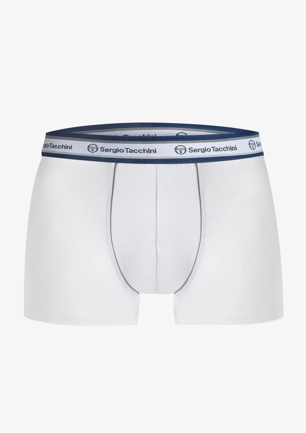 Bokserki białe Sergio Tacchini 9000 z melanżową lamówką