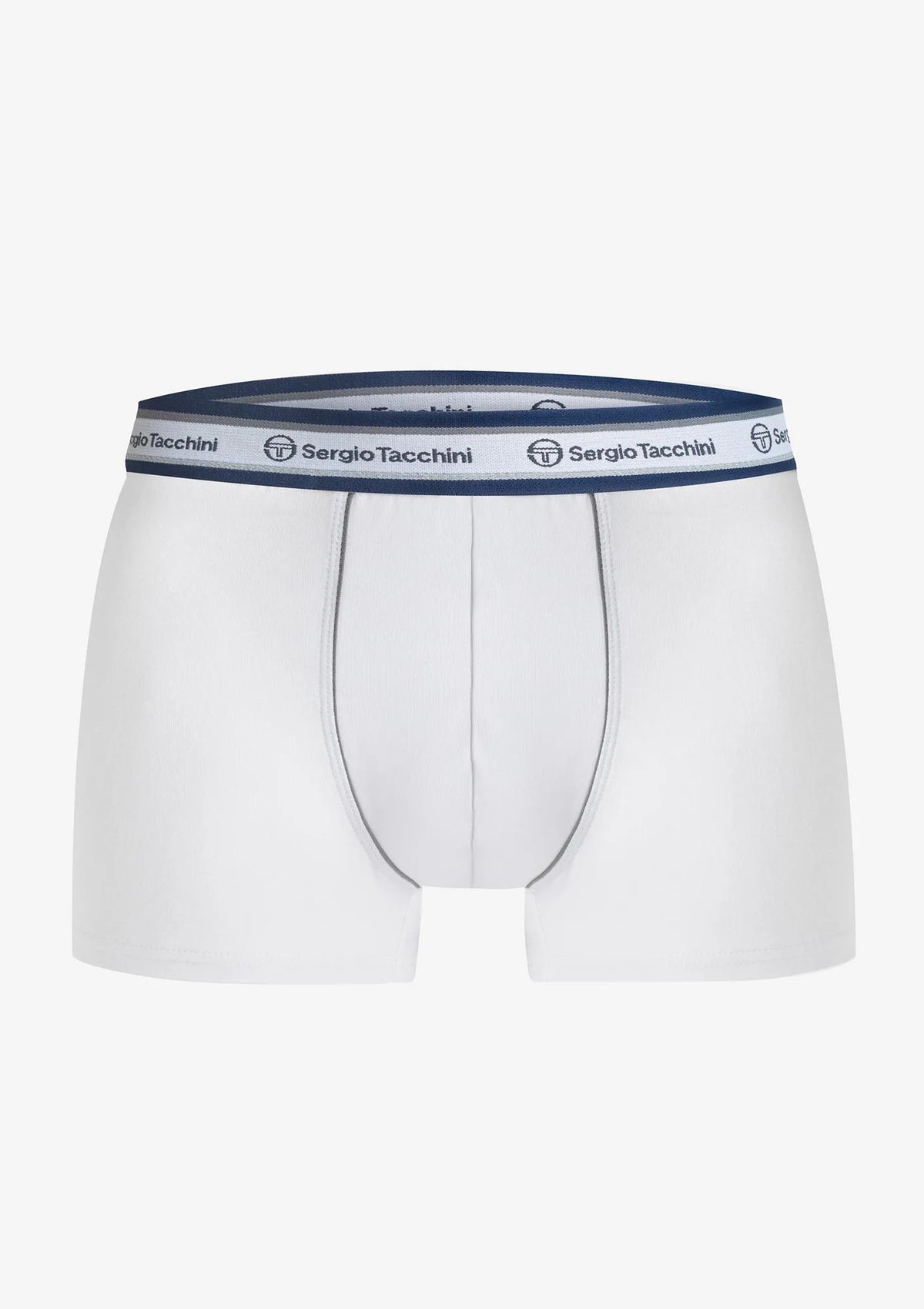 Bokserki białe Sergio Tacchini 9000 z melanżową lamówką