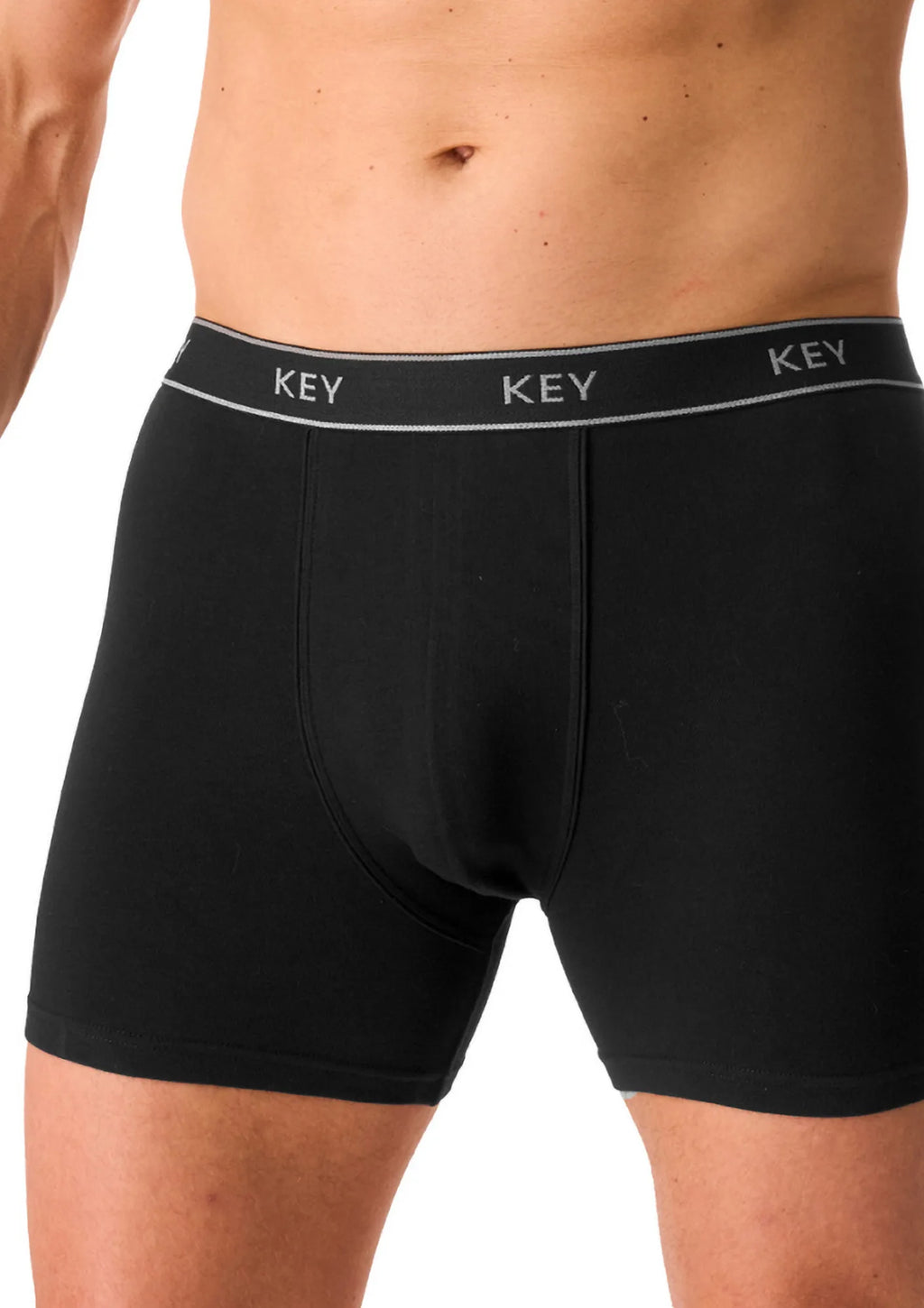 Key MXM 222 bokserki męskie z dłuższą nogawką, bawełna czarne