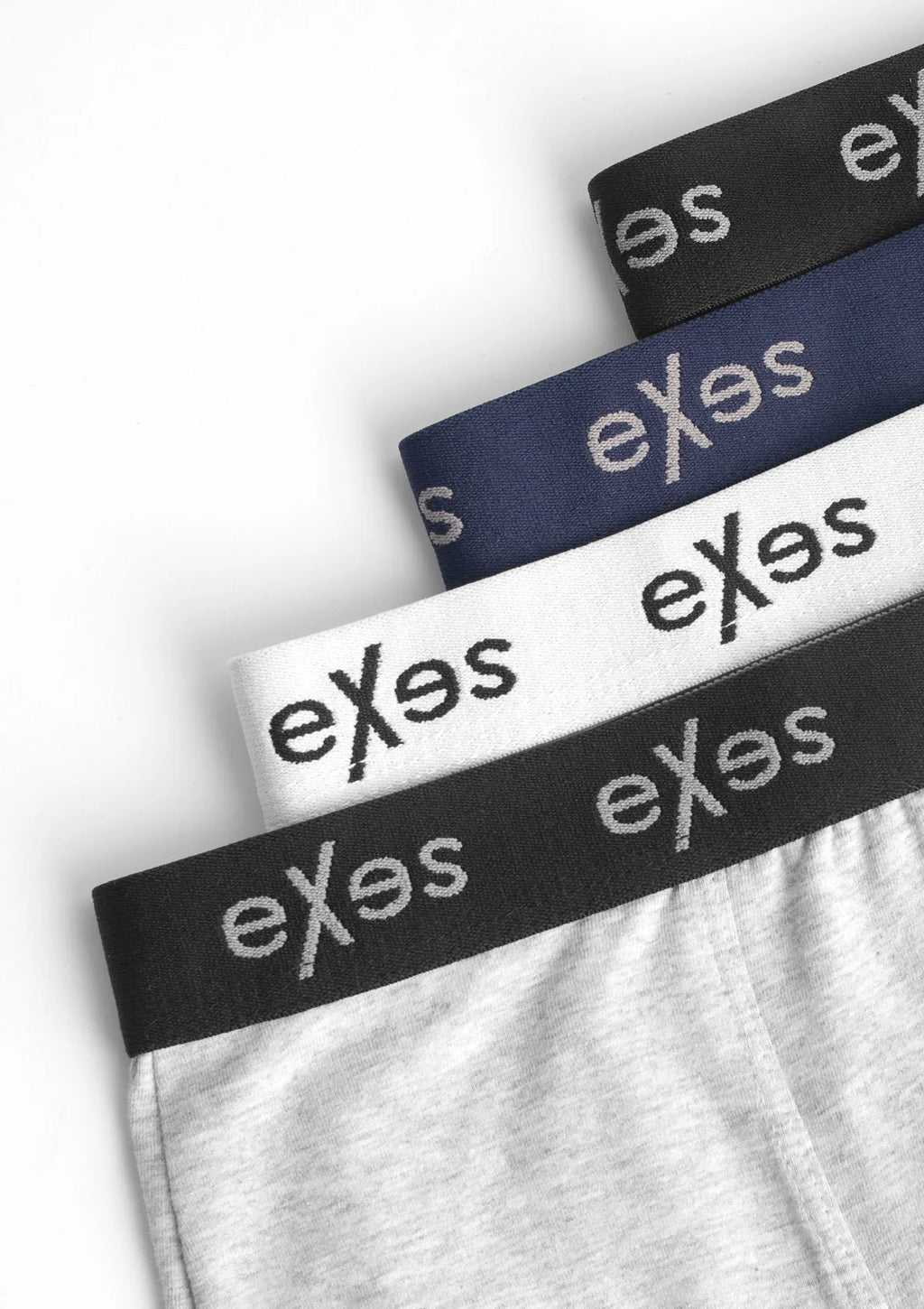 Bokserki Exes 104 z bawełny, elastyczny pas zewnętrzny czarne