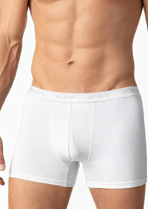 Bokserki męskie MXH 019 Key białe – bawełniane gładkie klasyczne
