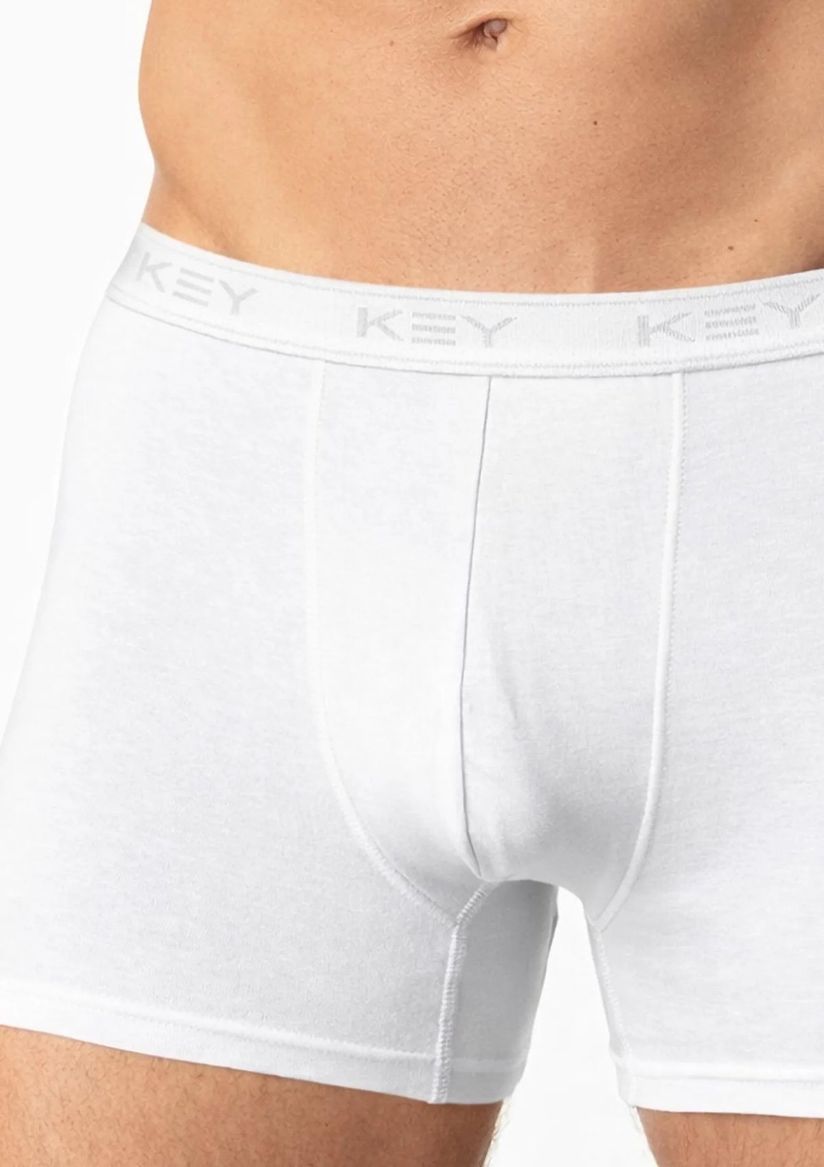 Bokserki męskie MXH 019 Key białe – bawełniane gładkie klasyczne