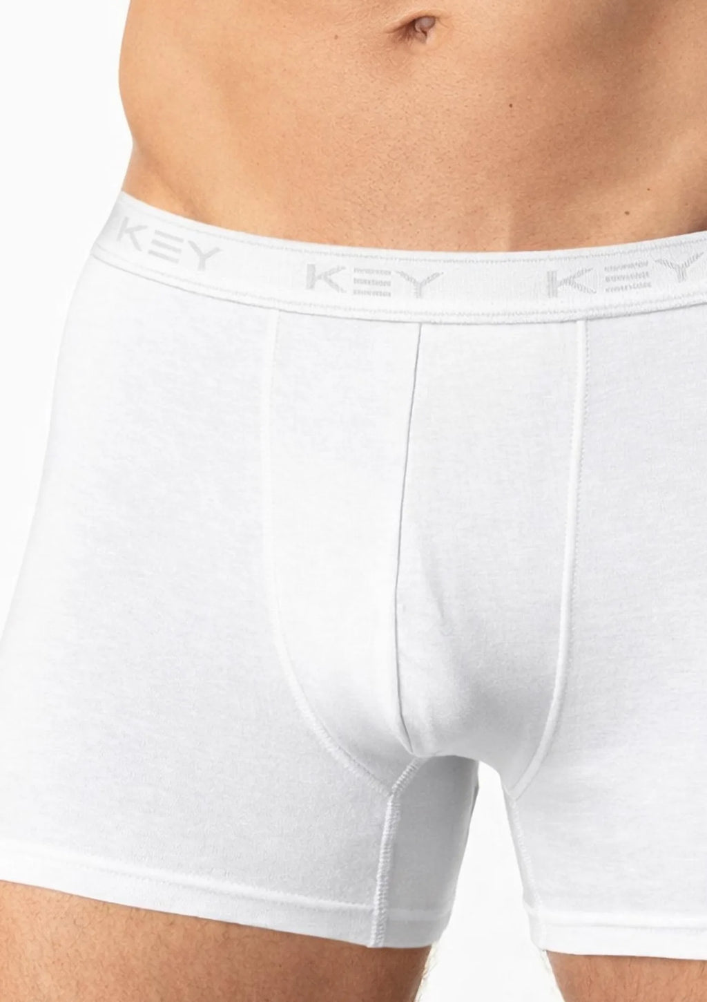 Bokserki męskie MXH 019 Key białe – bawełniane gładkie klasyczne