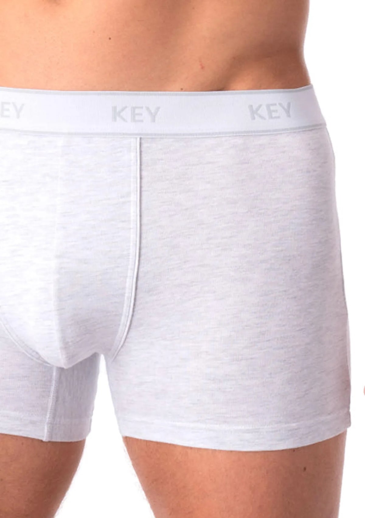 Key MXH 222 bokserki męskie szare bawełniane o klasycznym kroju