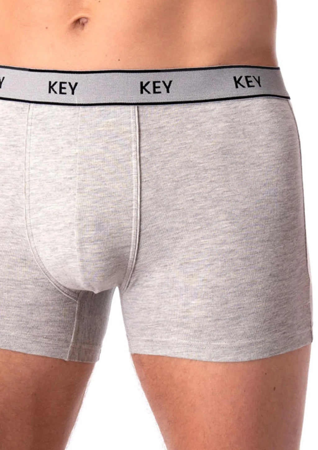Key MXH 222 gładkie bokserki męskie szare o klasycznym kroju