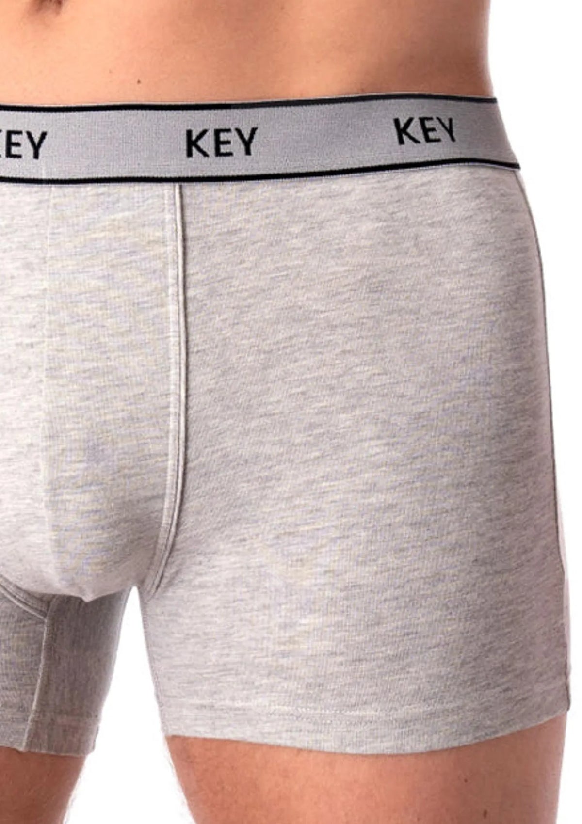 Key MXH 222 gładkie bokserki męskie szare o klasycznym kroju